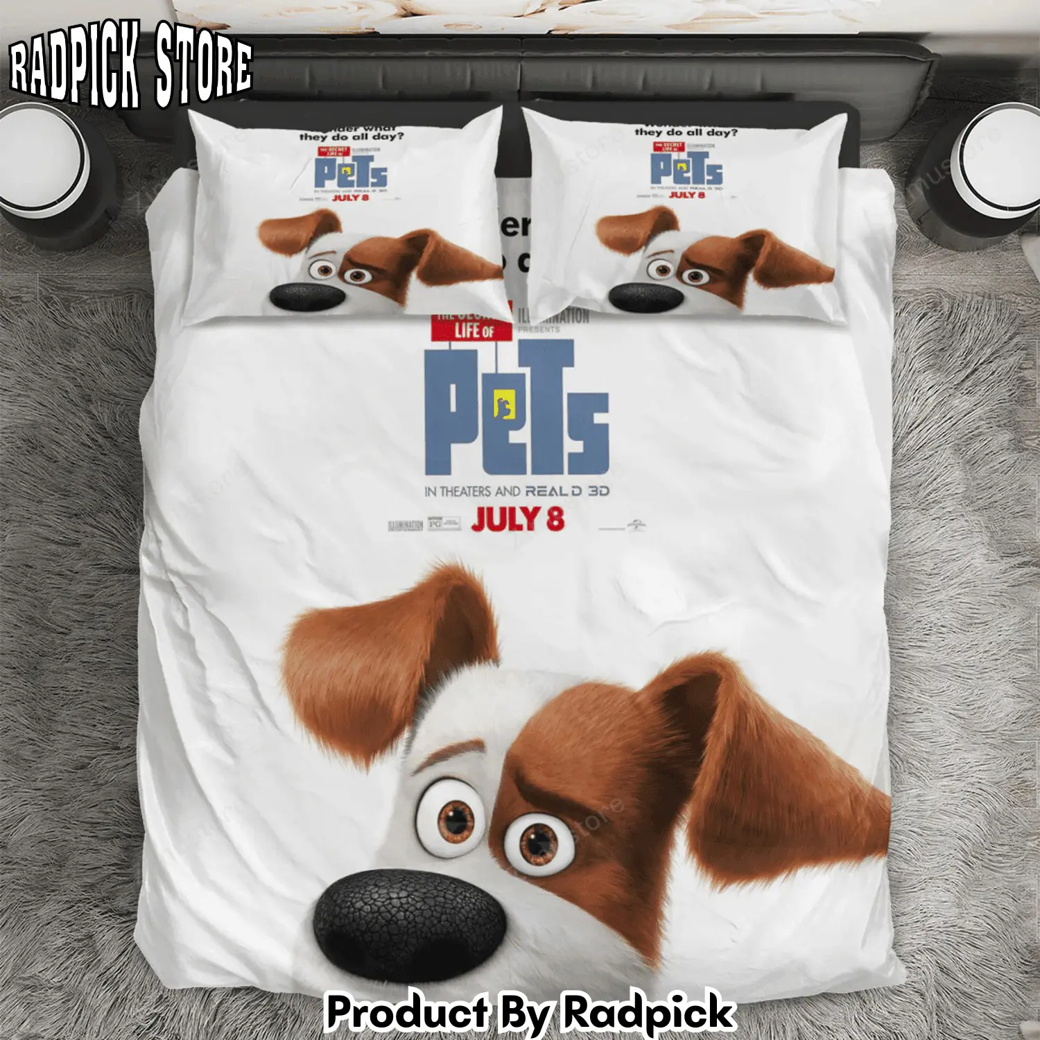Radpick the secret life of pets poster 3 3pcs 3pcs bedding set duvet cover and pillow cases gift for fan rp327939